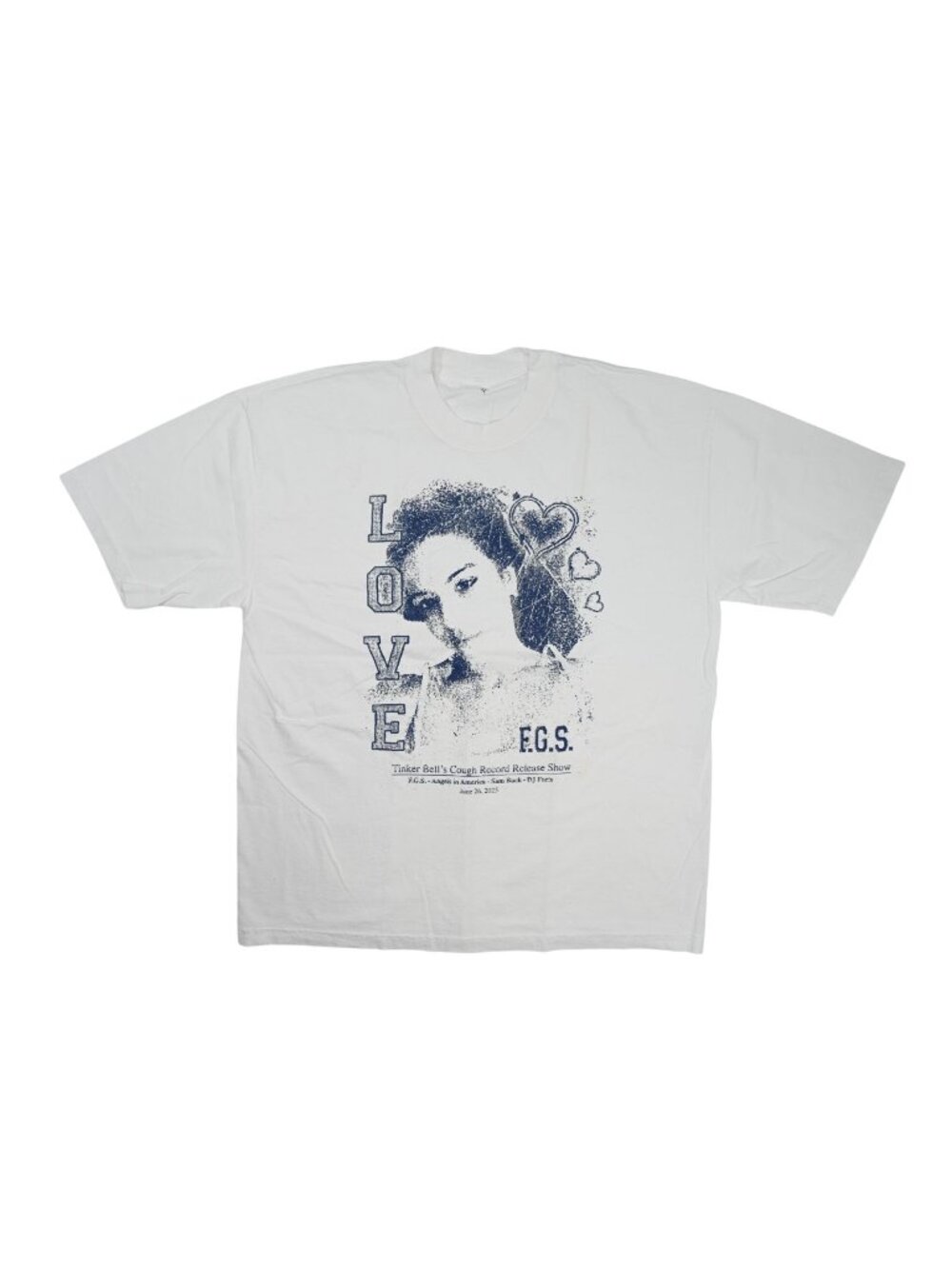 Tinker Bell's Cough F.G.S. Record Release Short T-Shirt in White